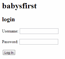 login page